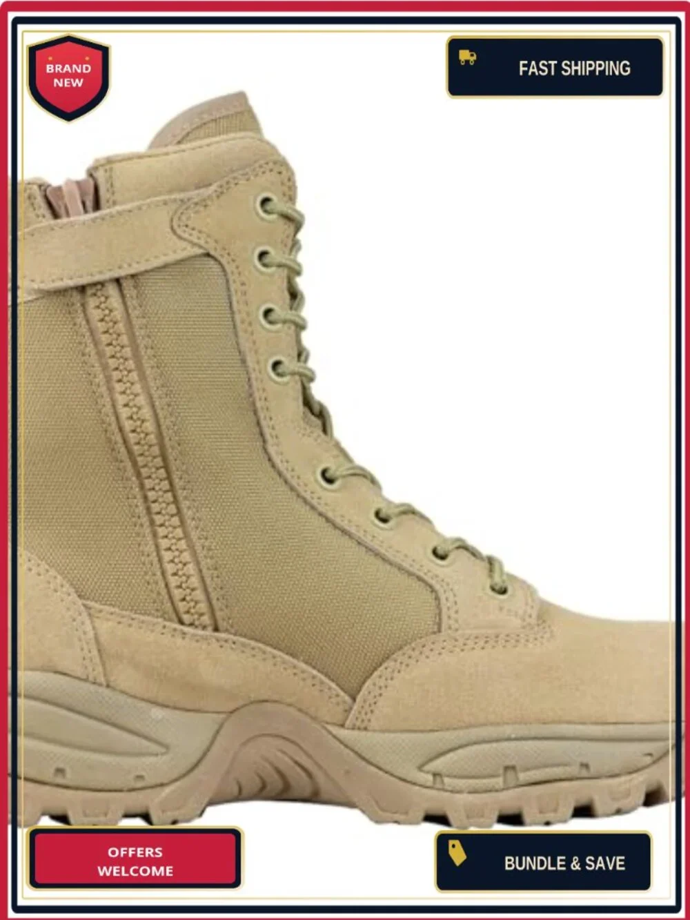 Men's Tactical Side Zipper Military Work Boots